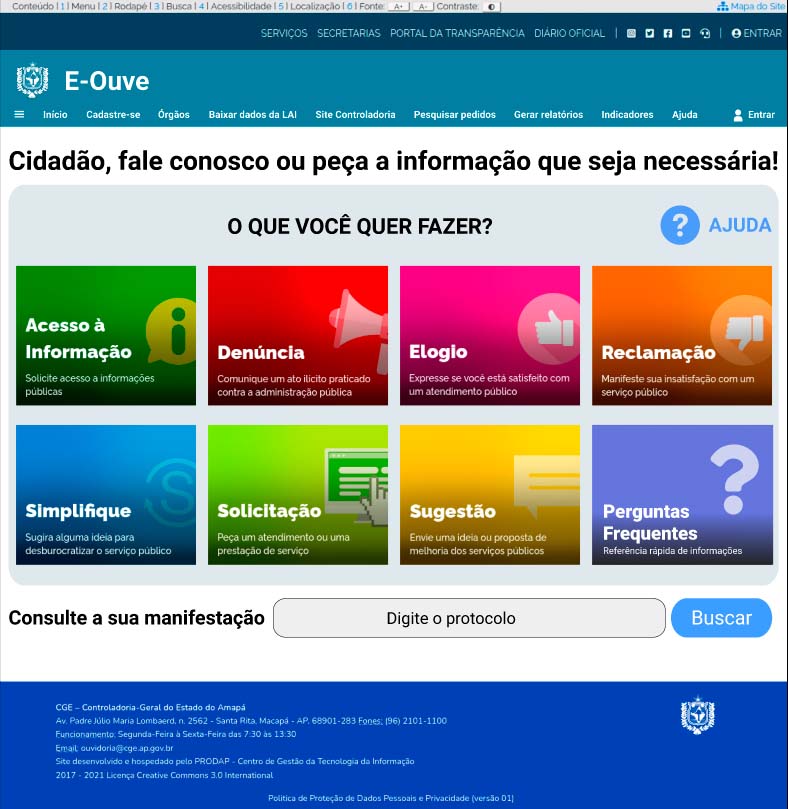 Tela Inicial da Ferramenta